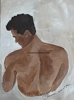 ’BACK’ 18*24 cm acrylic/panel/ pannå 500kr (15)