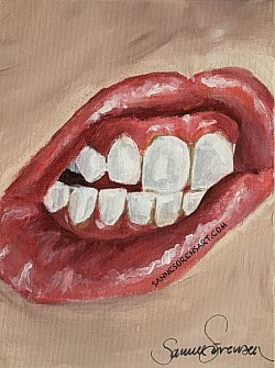 ’TAND’ 18 *24 cm acrylic/pannå   1000kr(22)