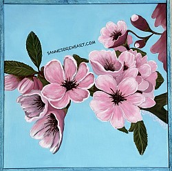 ’CHERRY BLOOM’ 40*40 cm akryl/canvas 1500kr (31)