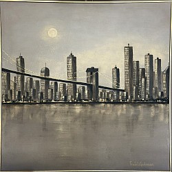 ’CITYLINE’ 100*100 cm akryl/pasta/ canvas