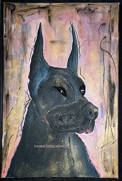 ’BATDOG’ 40*60cm akryl/pasta/ canvas 2000kr (35)